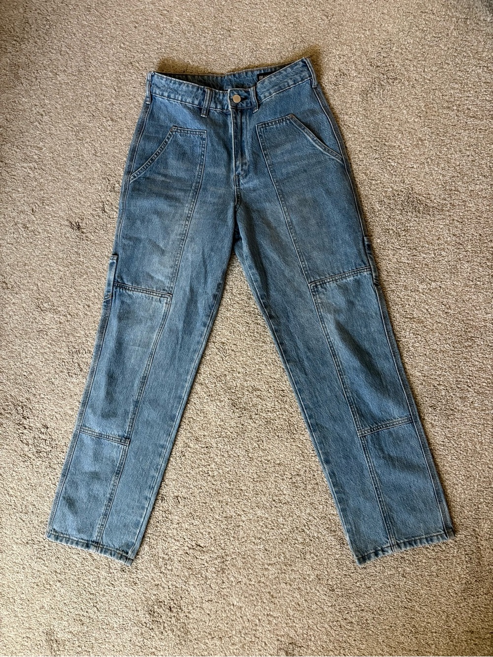 Blank NYC Women's Cargo Jeans in Medium Blue